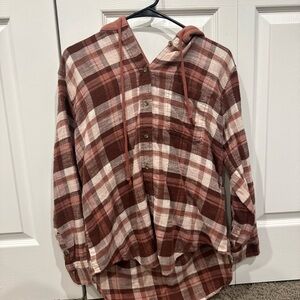 American Eagle Outfitters Brown Plaid Shirt